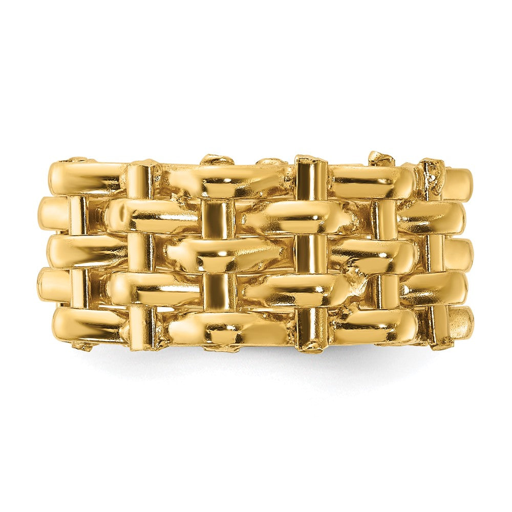 Sterling Silver Gold-Tone 5 Row Woven Panther Ring