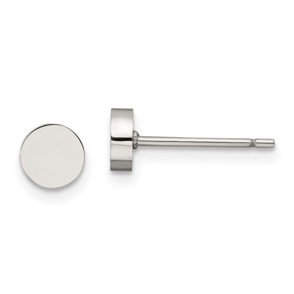 Stainless Steel Polished Circle Post Earrings