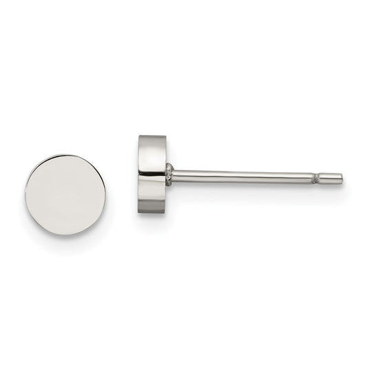 Stainless Steel Polished Circle Post Earrings