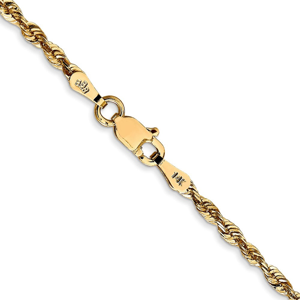 14K 24 inch 2.5mm Ultra Diamond-cut Rope with Lobster Clasp Chain