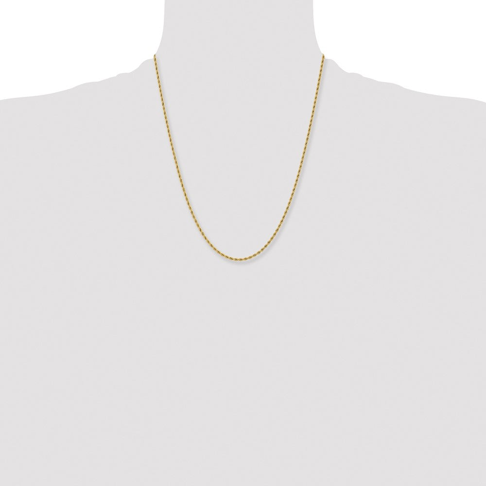 Stainless Steel Polished Yellow IP-plated 2.4mm 22 inch Rope Chain