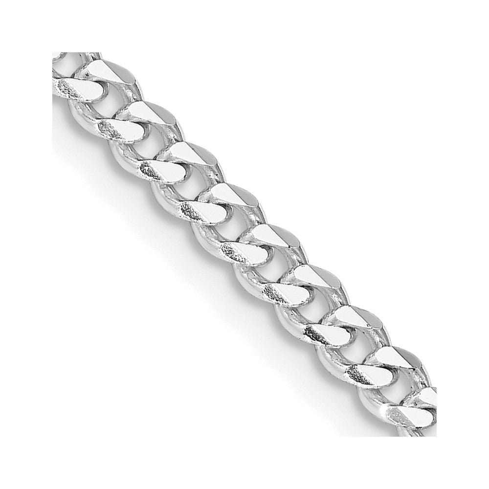 Sterling Silver Rhodium-plated 3.5mm Curb Chain 22 Inches