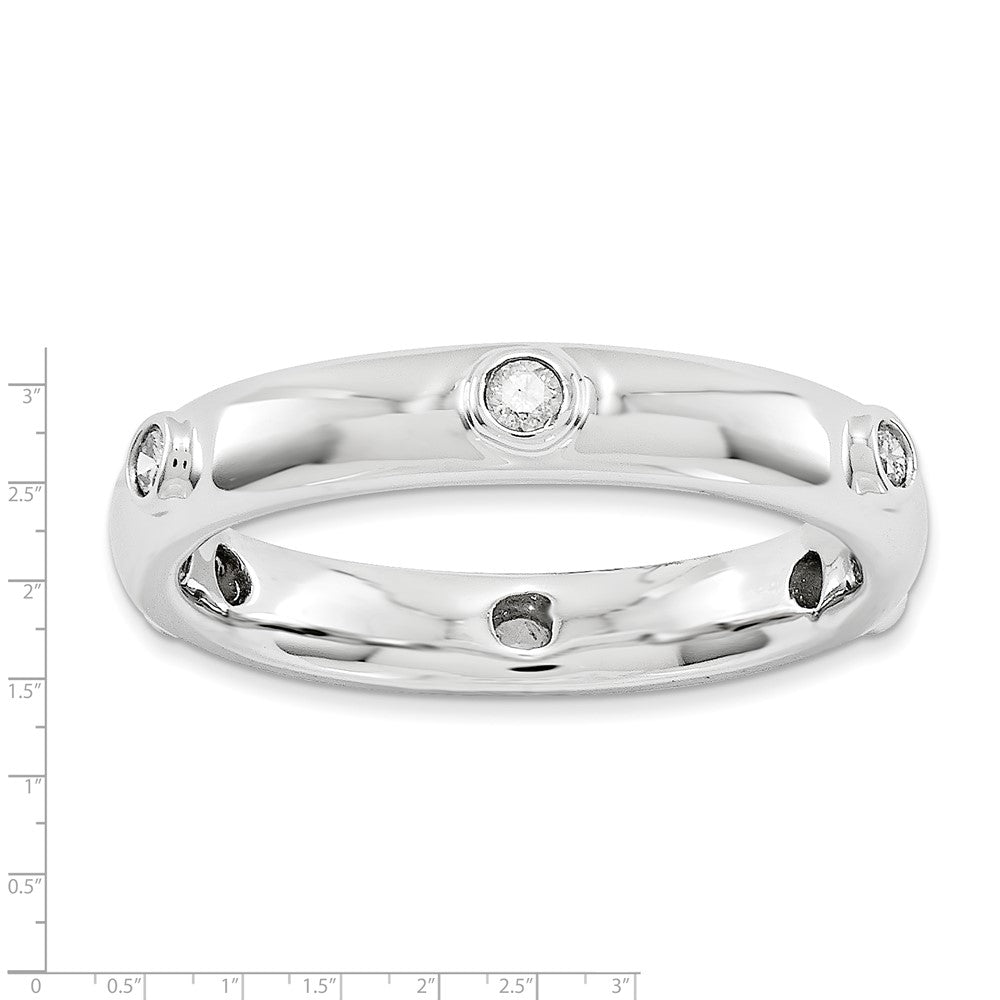 Sterling Silver Stackable Expressions Polished Diamond Ring