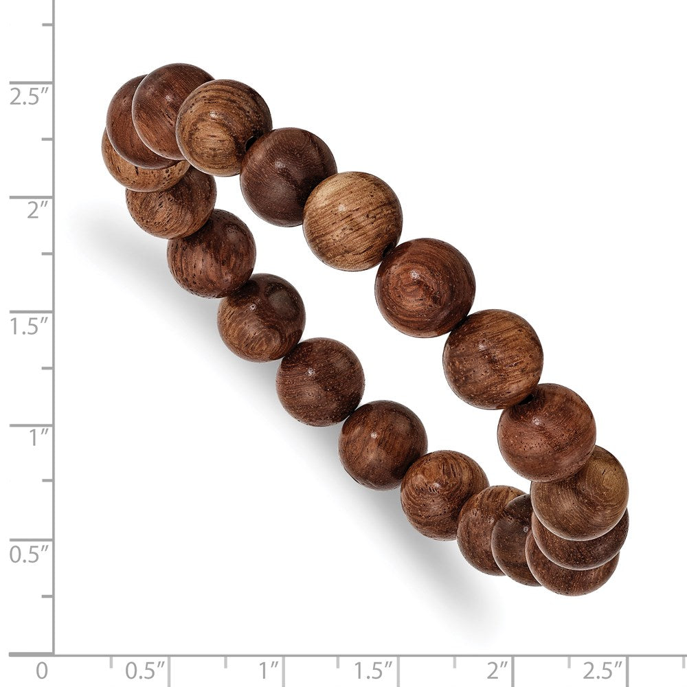 Stretch Bead Burma Padauk Wood Bracelet
