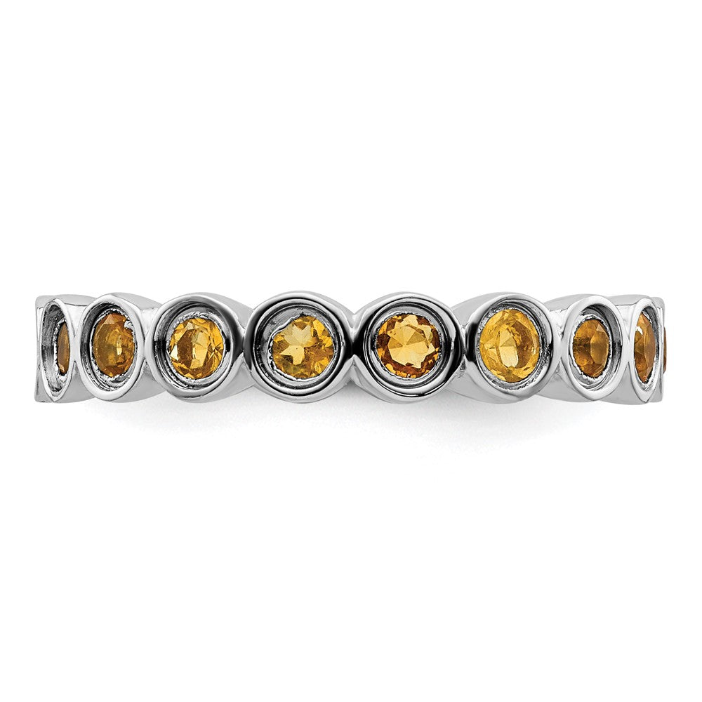 Sterling Silver Stackable Expressions Citrine Ring Size -9