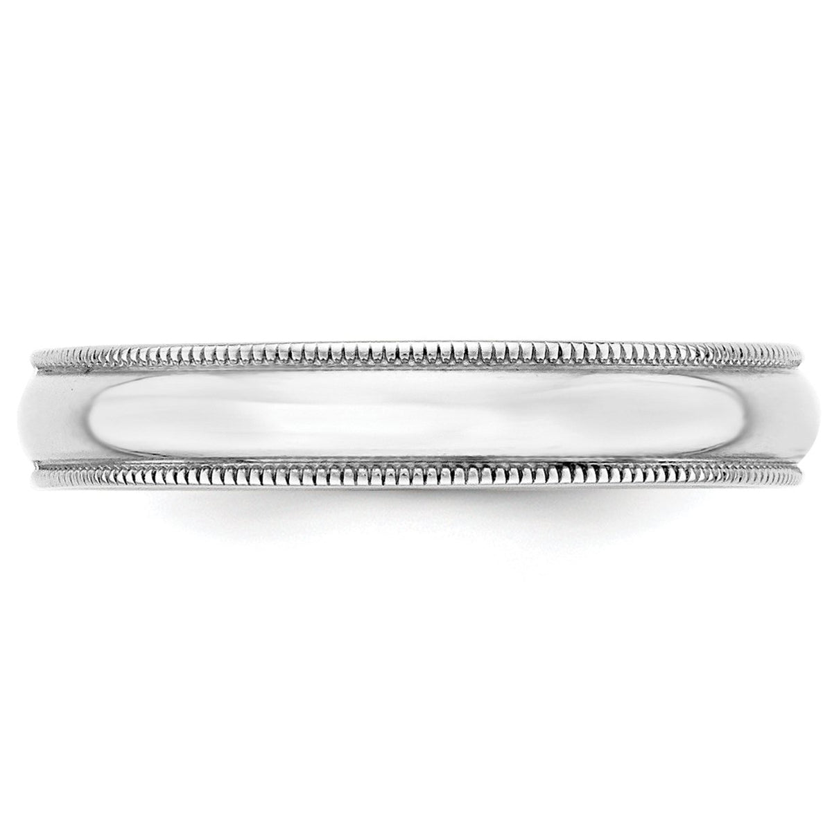 10k White Gold 4mm Lightweight Milgrain Half Round Wedding Band Size 11.5 1WML040
