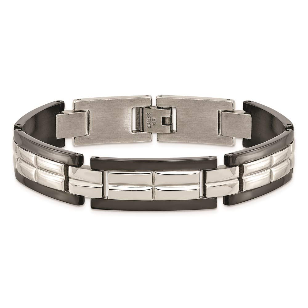 Stainless Steel Polished Black IP-plated 8.5 in Bracelet 8.5 inches