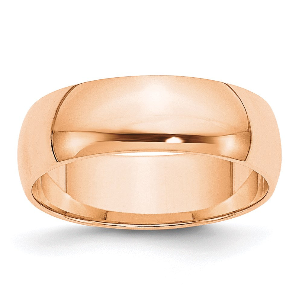 10k Rose Gold 6mm Lightweight Half Round Wedding Band Size 11.5