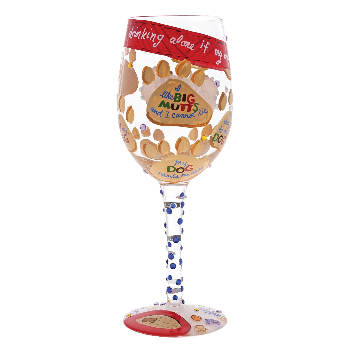 Designs by Lolita ‚ÄúLove My Dog‚Äù Hand-painted Artisan Wine Glass, 15 oz.