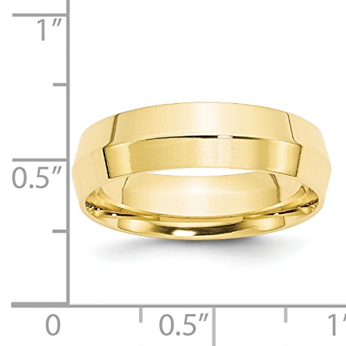 10k Yellow Gold 6mm Knife Edge Comfort Fit Wedding Band Size 12
