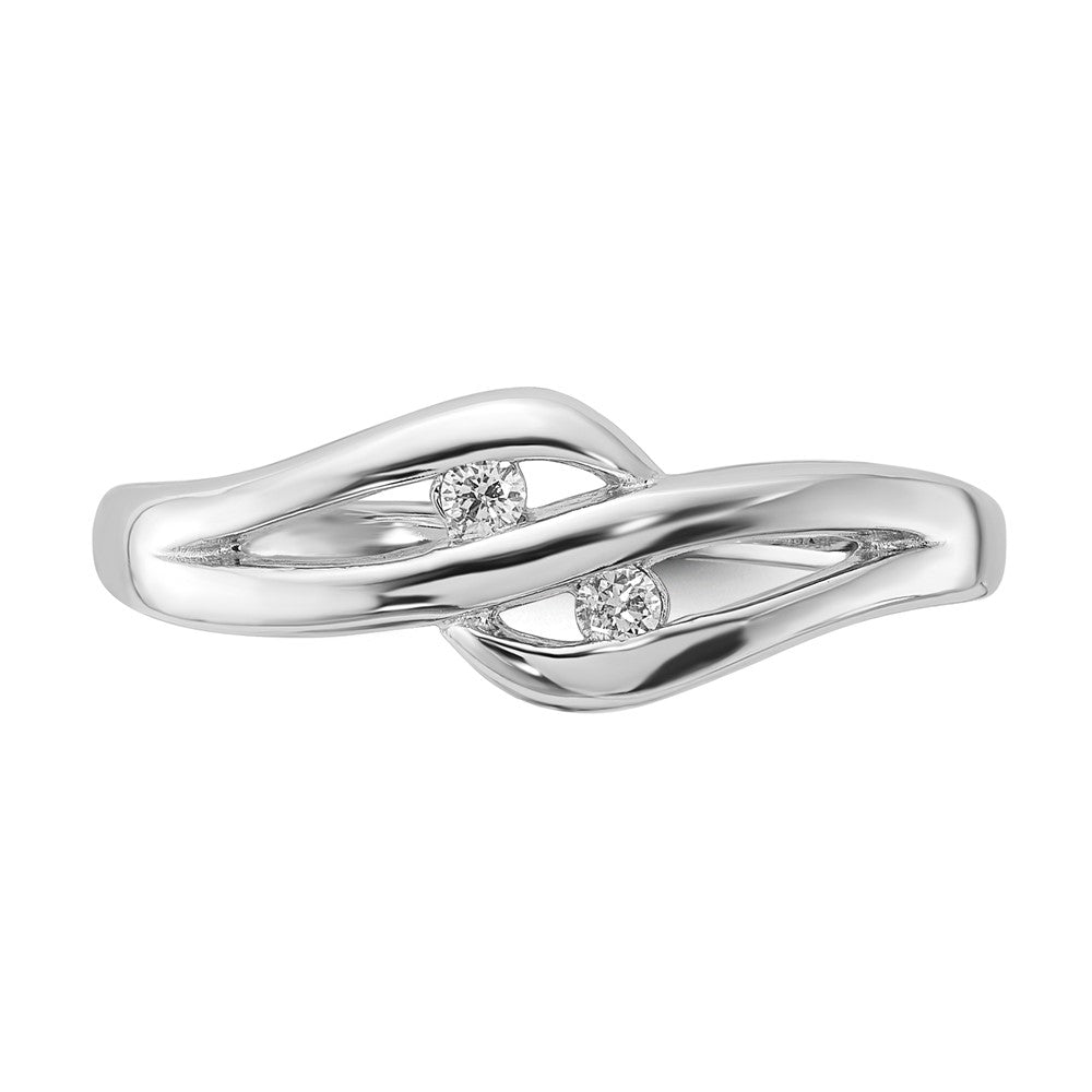 Sterling Silver Polished Fancy Diamond Ring