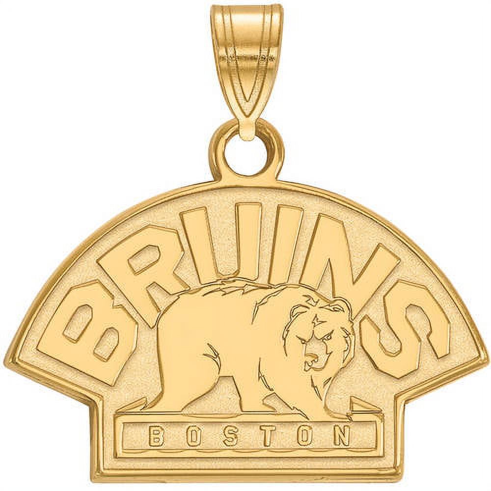 Sterling Silver Gold Plated NHL LogoArt Boston Bruins Small Pendant