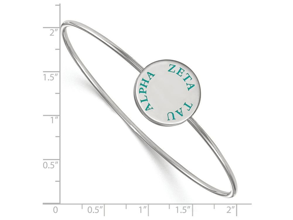 Sterling Silver Official Licensed Greek Sororities Zeta Tau Alpha (ZTA) Enameled Slip-on Bangle
