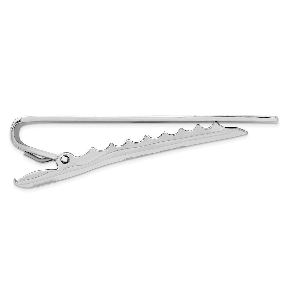Kelly Waters Rhodium-plated Patterned Engravable Tie Bar