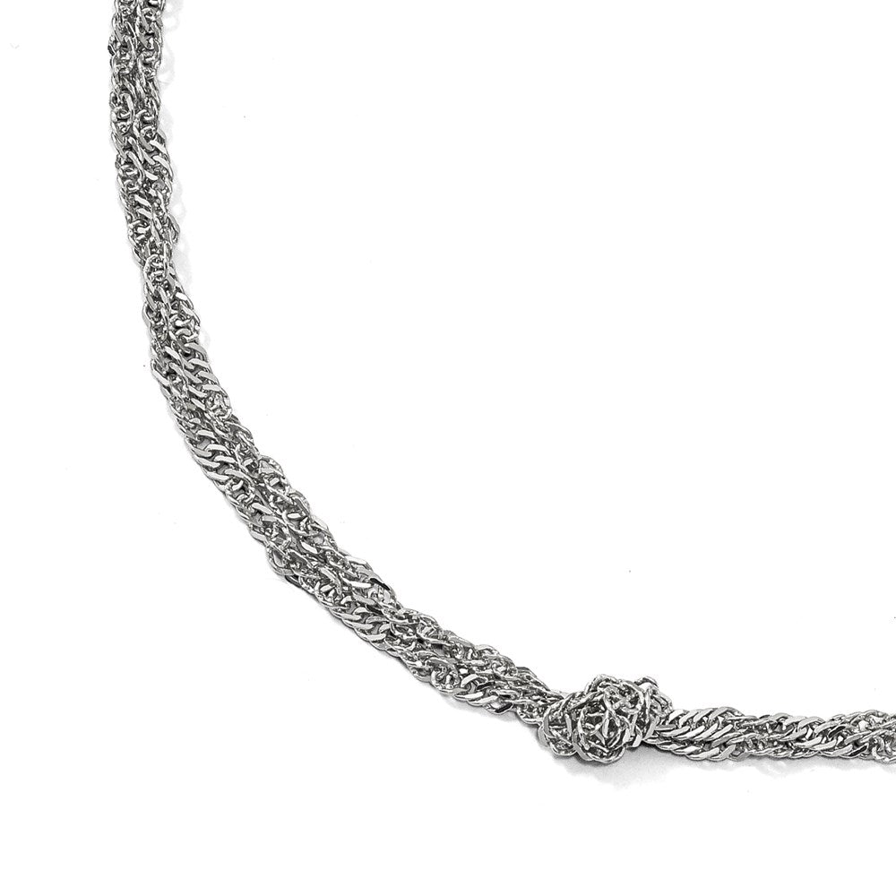 Sterling Silver Polish D/C Double Twisted w/1.5in ext Necklace