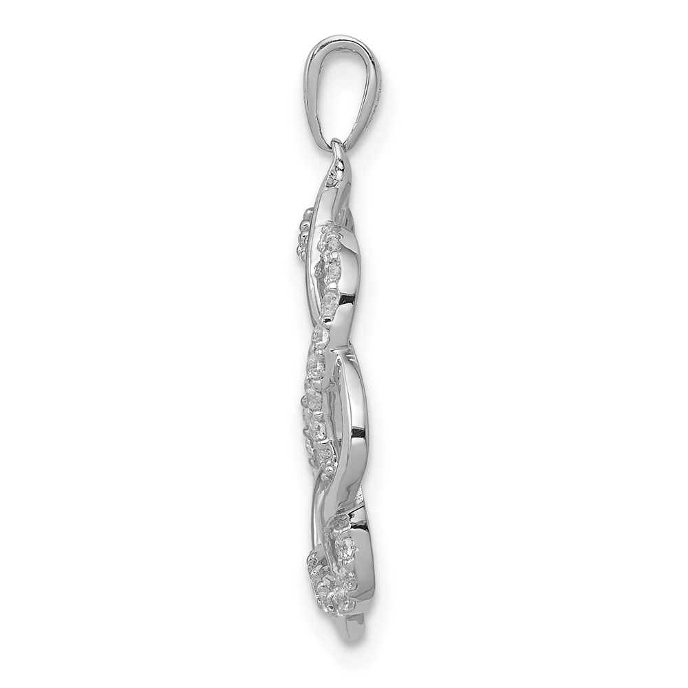 14k White Gold 1/5 carat Lab Grown Diamond VS/SI+ G+ Twisted Circle Pendant