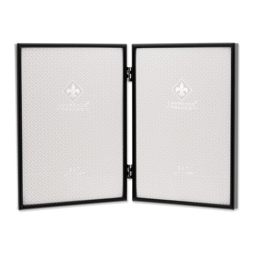 5x7 Hinged Double Simply Black Picture Frame