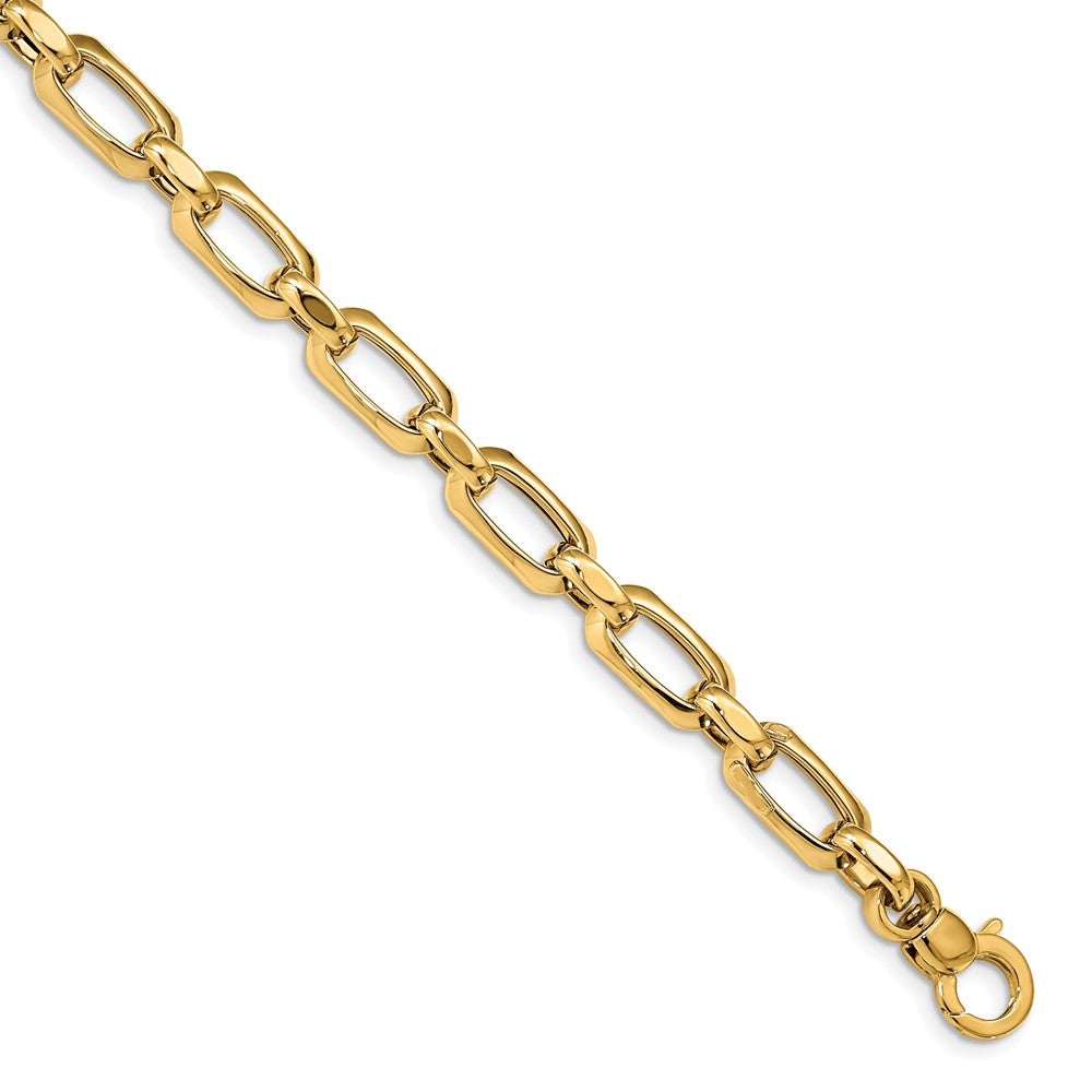 14k Polished and Textured Bracelet 7.75  inches
