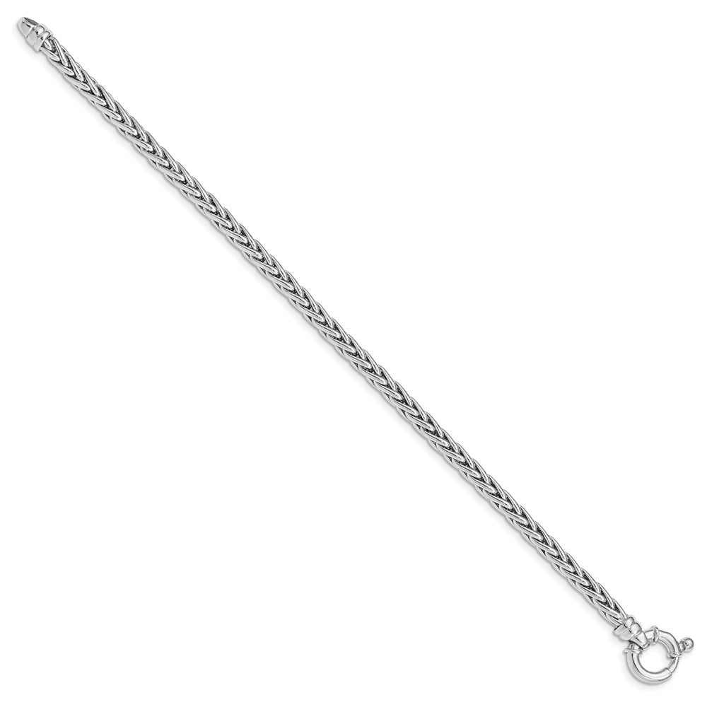 Sterling Silver Rhodium Plated Polished Woven Link Bracelet 7.5 inches