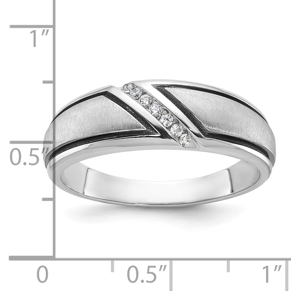IBGoodman 14k White Gold Polished and Satin Men's Ring Mounting