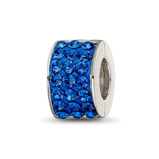 Sterling Silver Reflections Blue Preciosa Crystal Bead