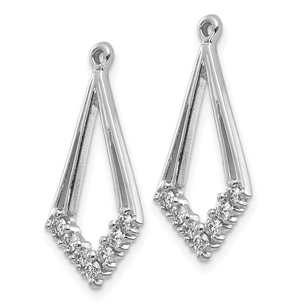 14K White Gold AA Diamond-Shaped Diamond Earring Jacket