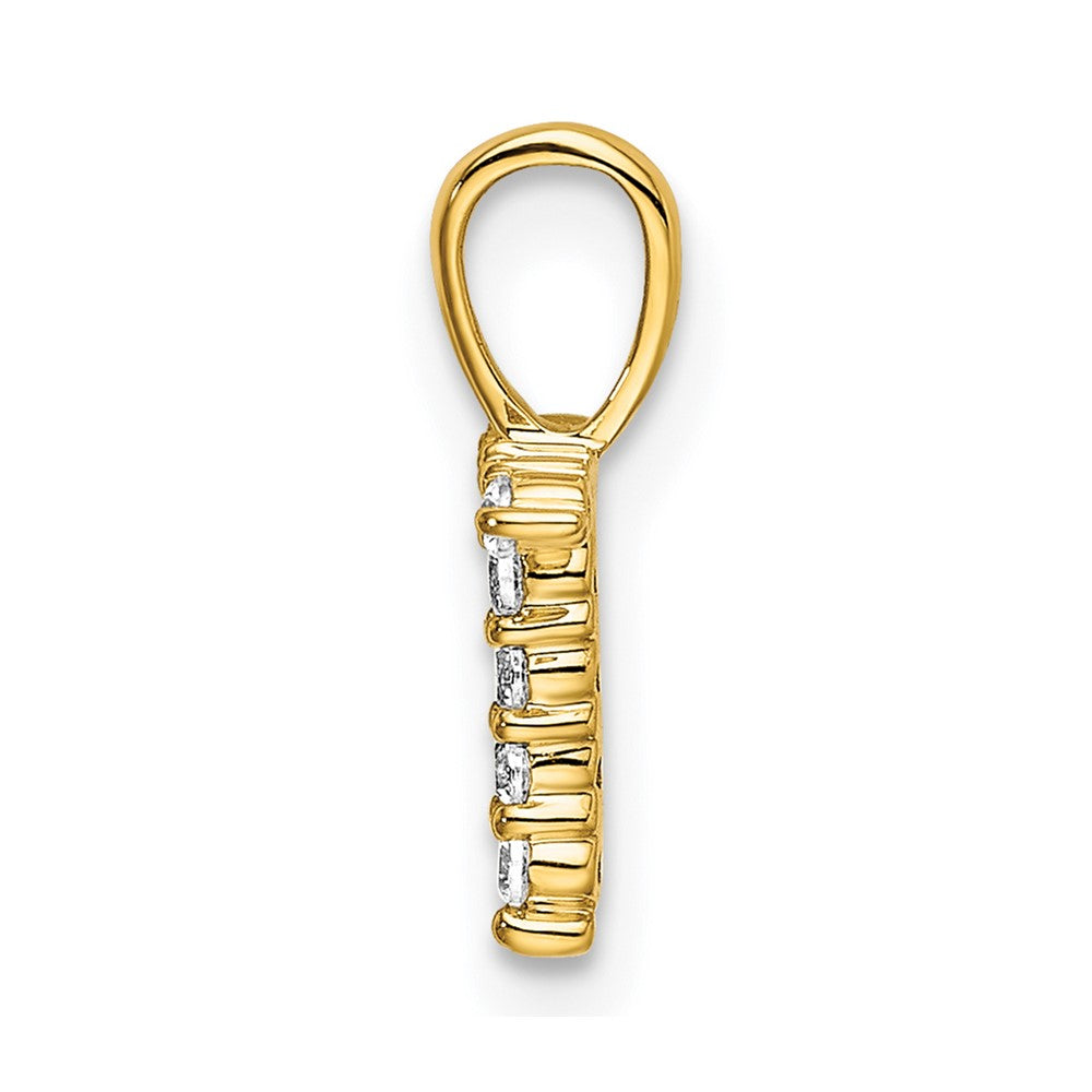 14k 1/10 carat Lab Grown Diamond VS/SI+ G+ Letter T Initial Pendant