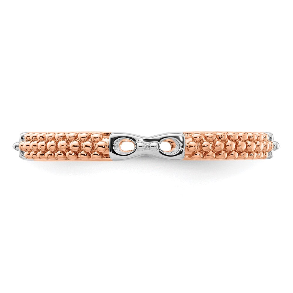 Sterling Silver Stackable Expressions Rose Gold-plated Polished Ring