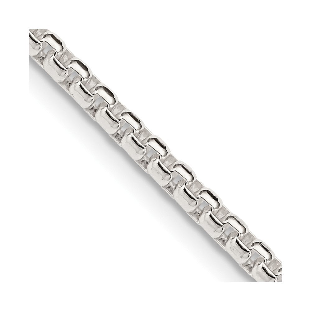 Sterling Silver 2.6mm Round Box Chain 24 Inches