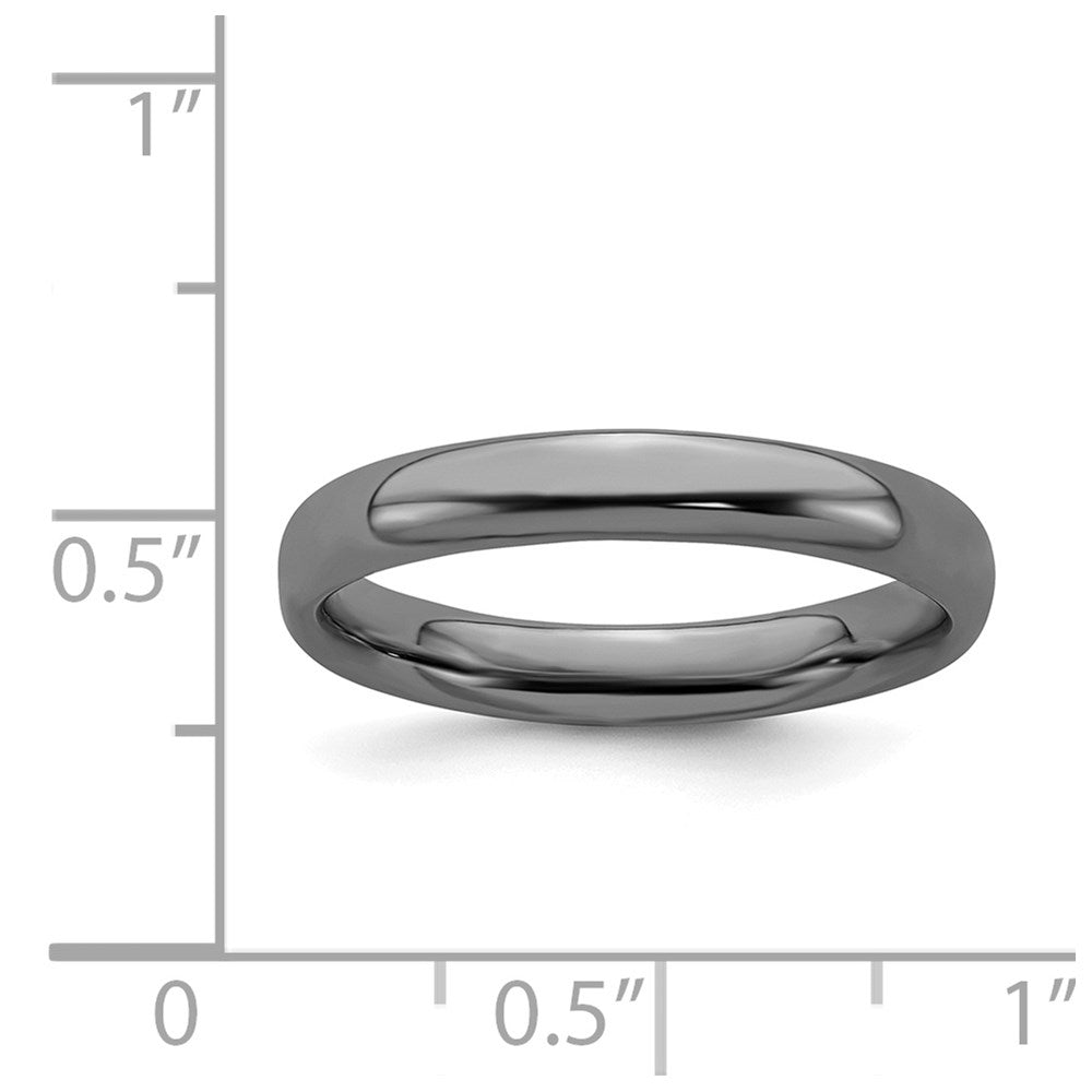 Sterling Silver Stackable Expressions Black-plated Polished Ring Size -5