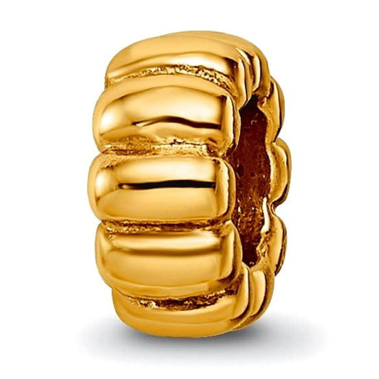Sterling Silver Gold-plated Reflections Scalloped Spacer Bead