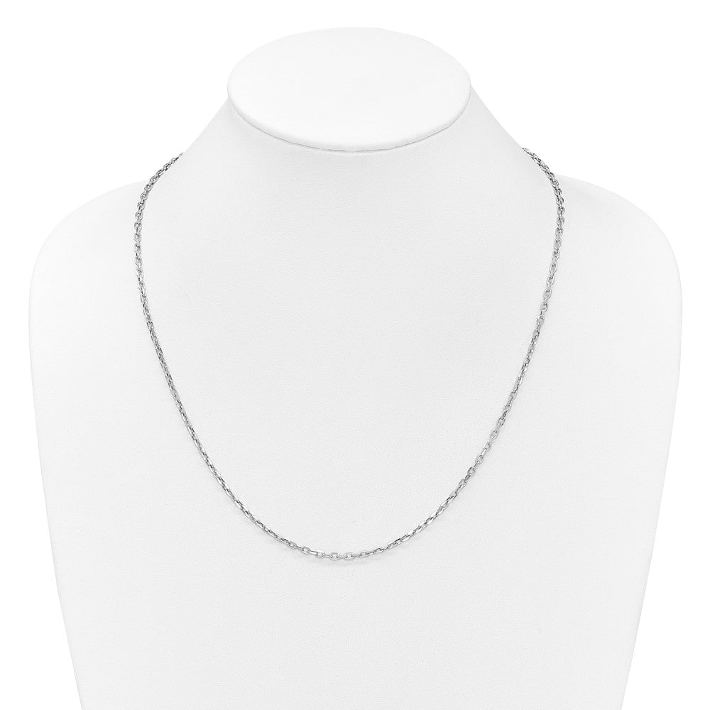 14K White Gold Adjustable 2.75mm Semi-Solid D/C Cable Chain