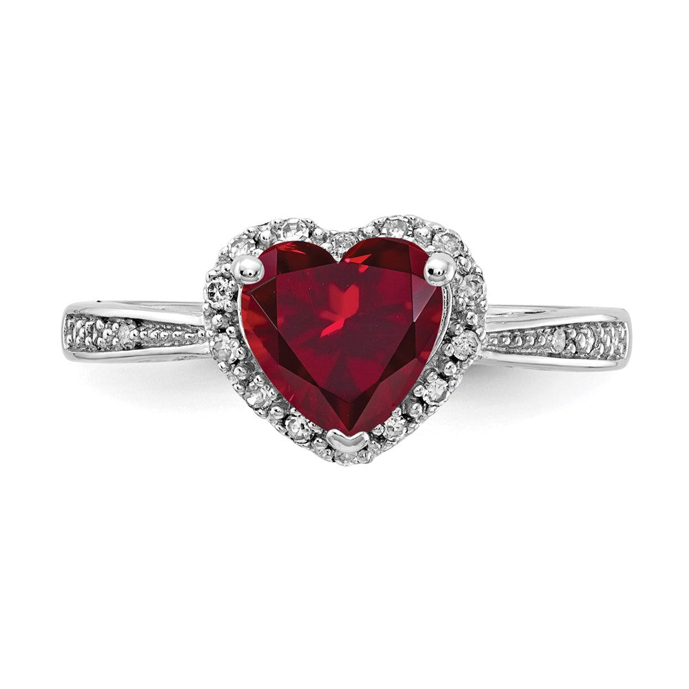 Sterling Silver CR Ruby & Diamond Ring