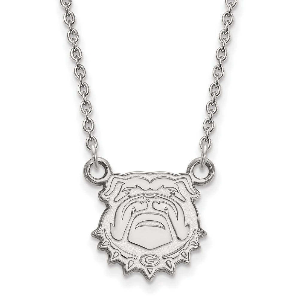 Sterling Silver U of Georgia Small Mascot Pendant Necklace