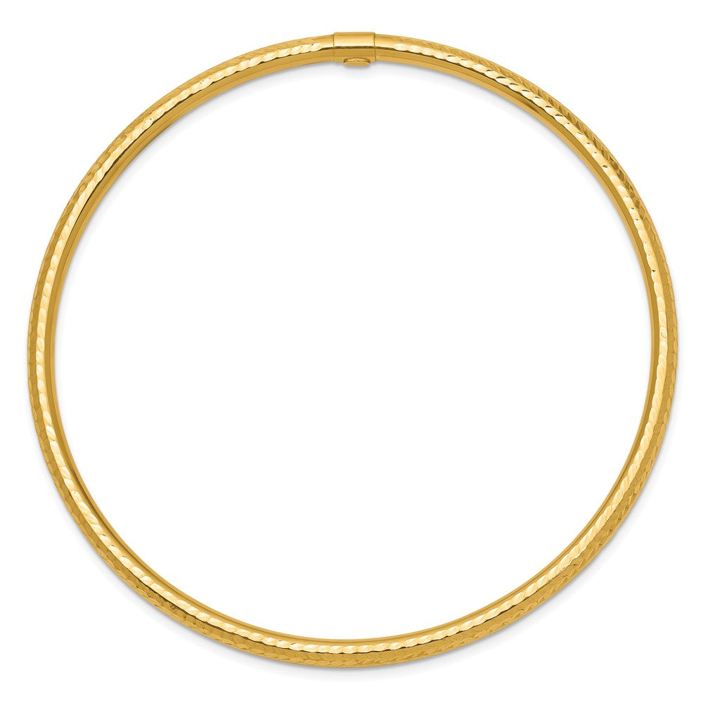 10k 3mm Diamond-cut Tube Slip-on Bangle