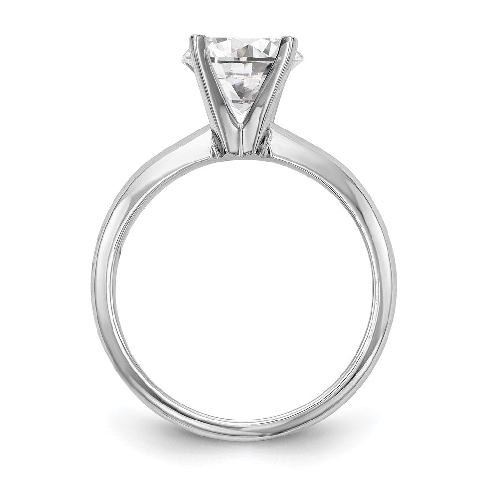 14k White Gold 1/2 carat Lightweight Knife Edge/Half-Round 4-Prong Round Solitaire Ring Mounting