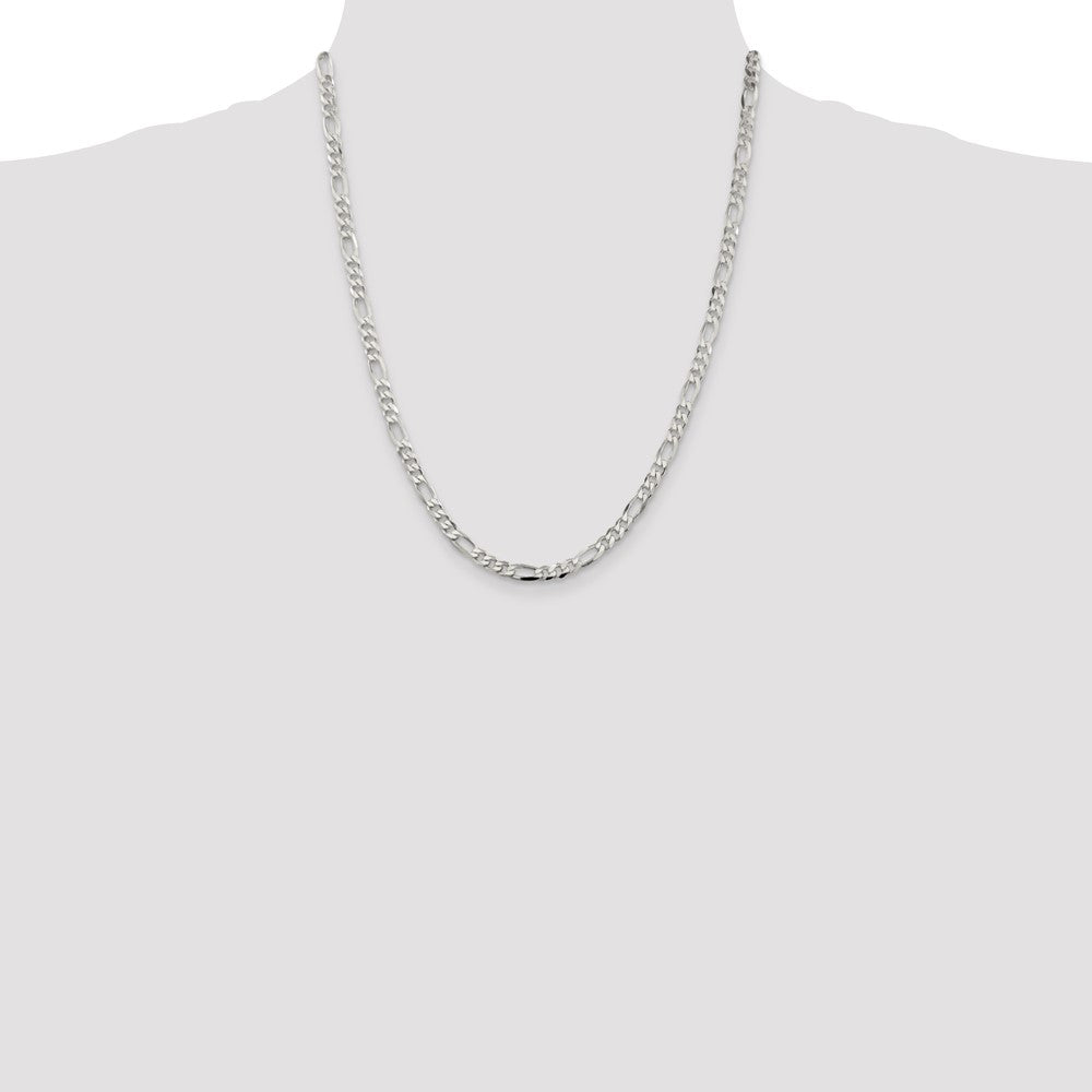 Sterling Silver 4.5mm Figaro Chain 22 Inches