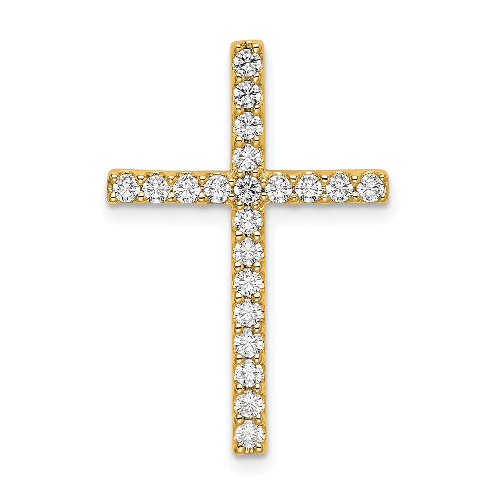 10k 1/2 carat Lab Grown Diamond VS/SI+ G+ Cross Chain Slide Pendant