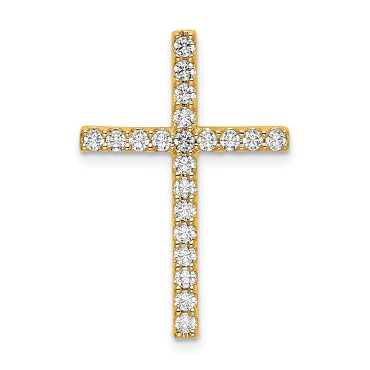 10k 1/2 carat Lab Grown Diamond VS/SI+ G+ Cross Chain Slide Pendant