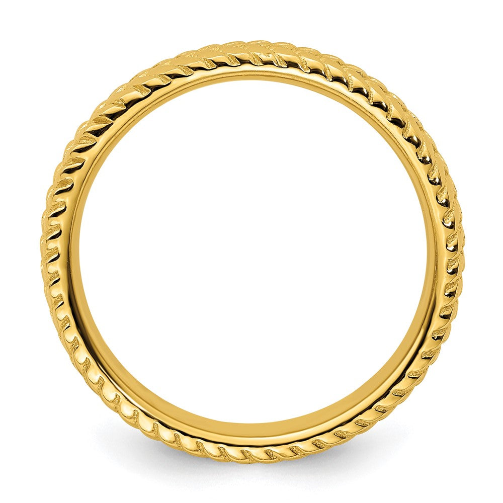 Sterling Silver Stackable Expressions Gold-plated Ring Size -5