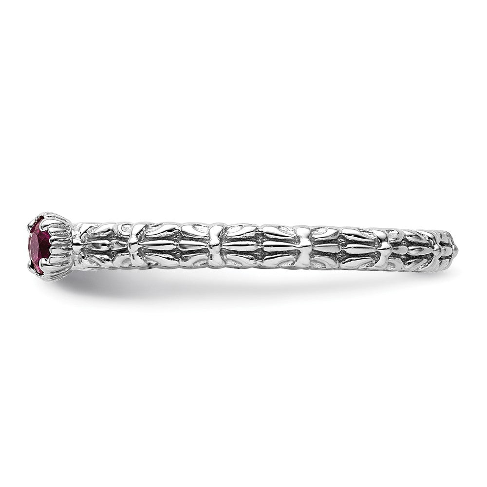 Sterling Silver Stackable Expressions Created Ruby Two Stone Ring Size -9