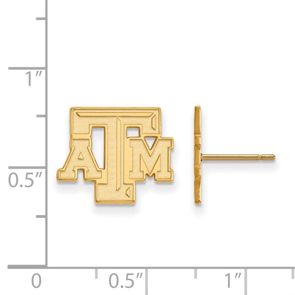 14k Gold Plated Silver Texas A&M Univ. Small Post Earrings