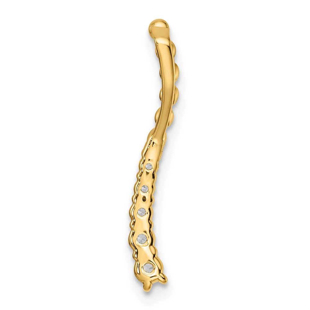 14k 1/5 carat Lab Grown Diamond VS/SI+ G+ Fancy Bar Chain Slide Pendant