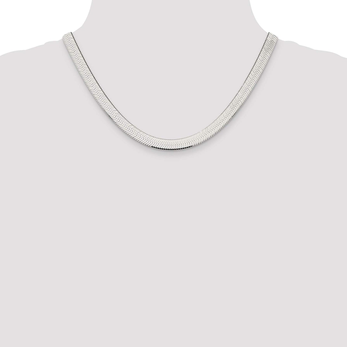 Sterling Silver 8mm Magic Herringbone Chain 18 Inches