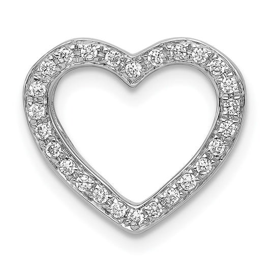 14k White Gold 1/6ct. Diamond Heart Chain Slide