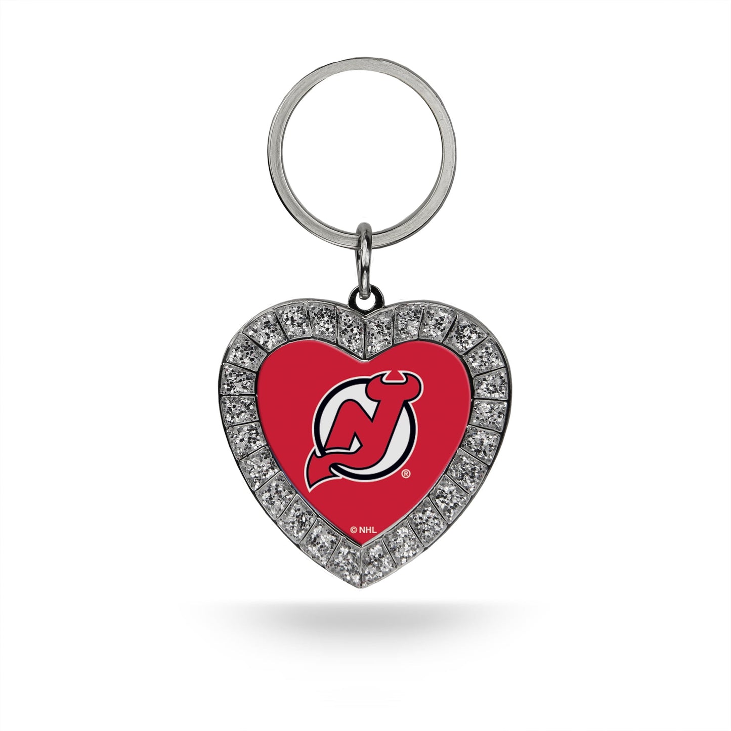 DEVILS RHINESTONE HEART KEYCHAIN