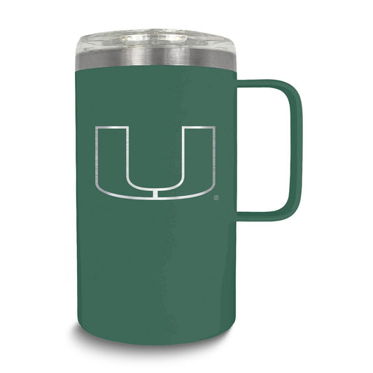 Collegiate University of Miami Stainless Steel 18 oz. Hustle Mug with Lid