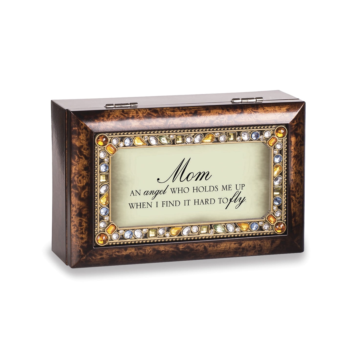 Mom Sentiment Jeweled Amber Petite Music Box