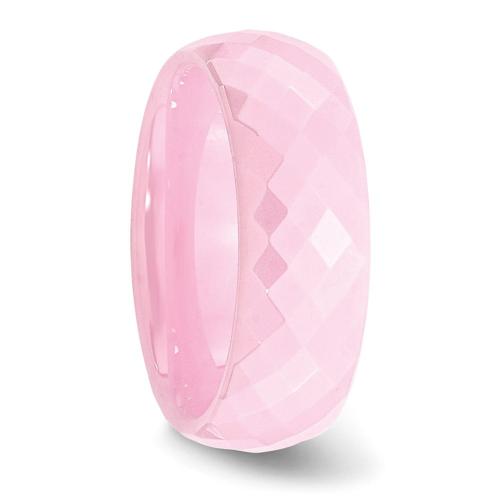 Ceramic Pink Faceted 7.5mm Polished Band Size - 8