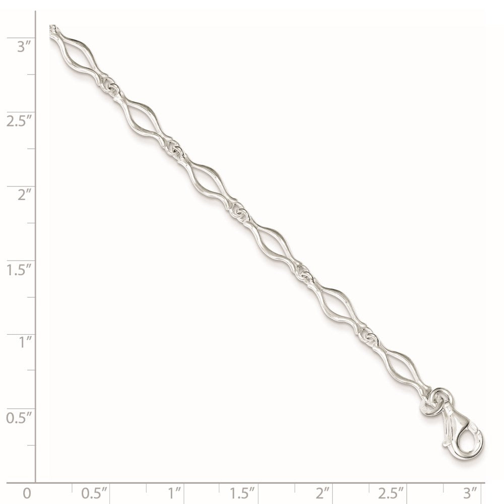 Sterling Silver 5mm Fancy Link Bracelet 7.25 inches